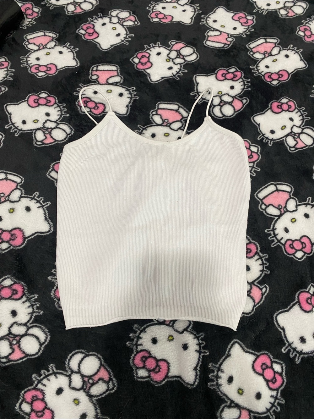 Urban Outfitters White Ribbed Spaghetti-Strap Tank Top - Kids